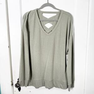 Balance Collection Lightweight Green Sweatshirt Peekaboo Back Active NEW Size XL